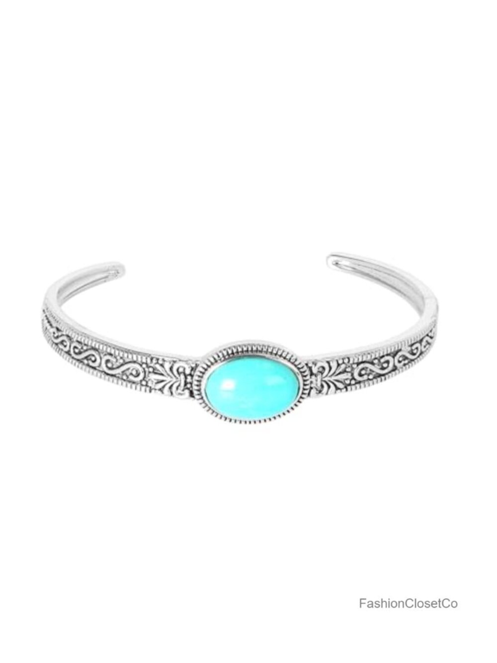 Silver Plated Southwestern Cuff Bracelet Howlite Stone